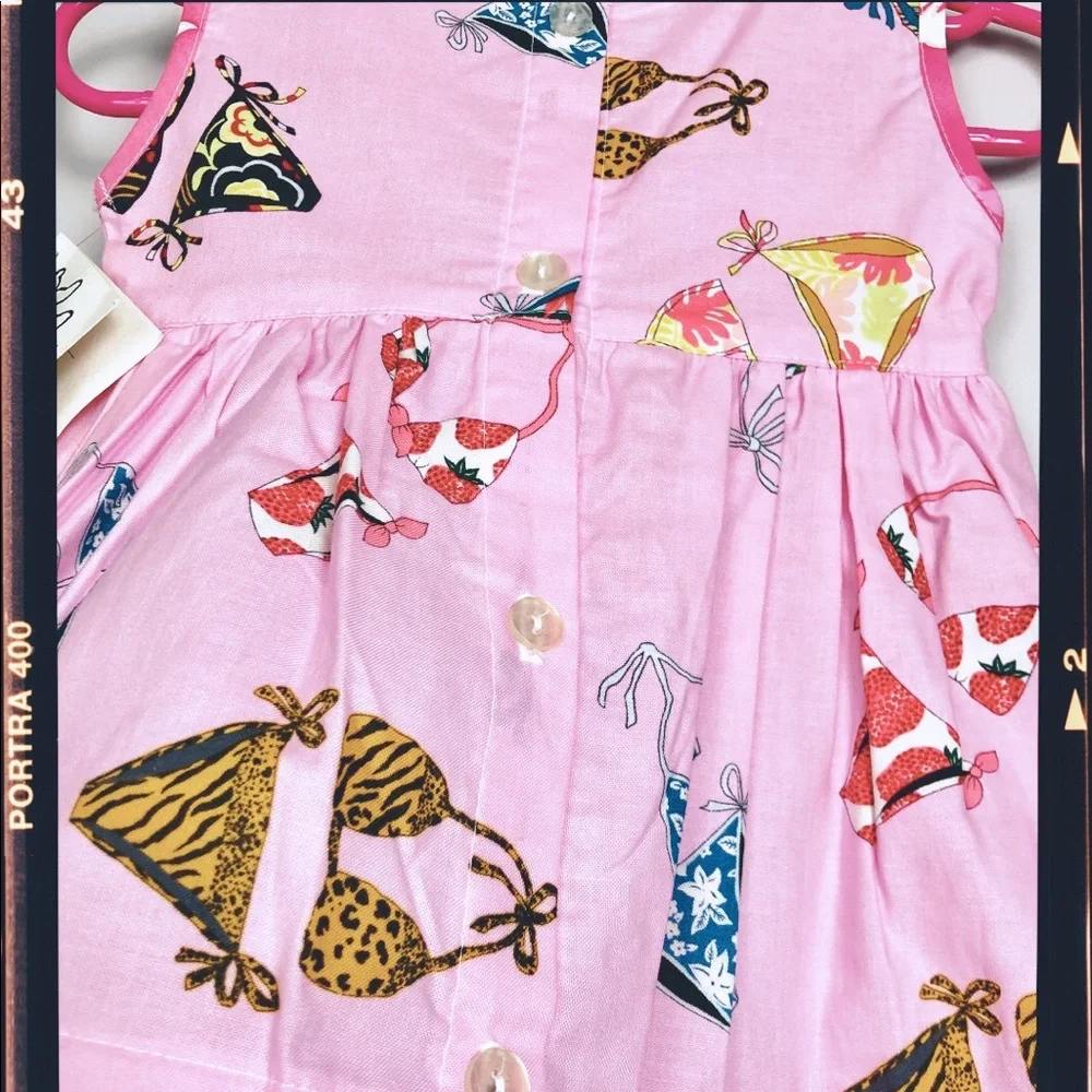 NWT 6 months ALOHA‎ Beary Basics Dress w Fun Print & Trim Baby Infant Babies